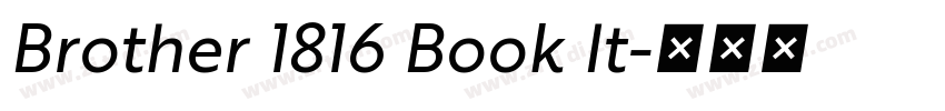 Brother 1816 Book It字体转换